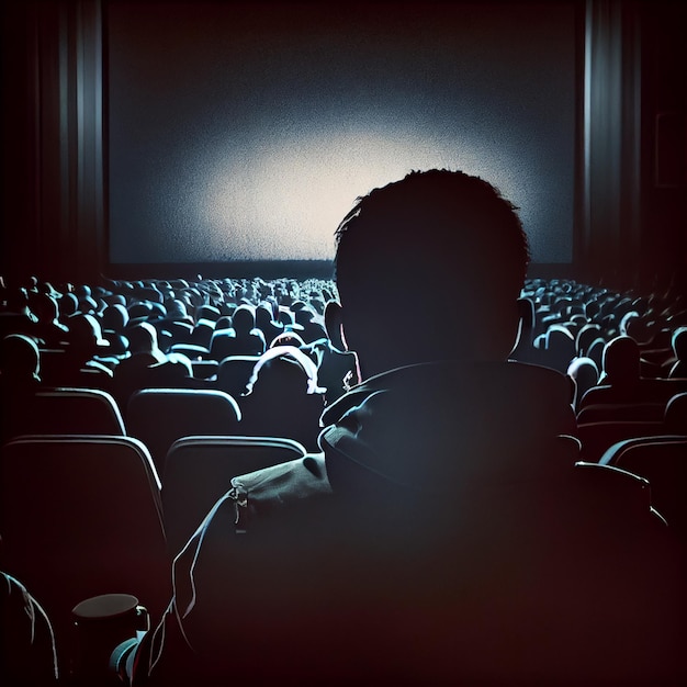 Free photo audience in auditorium watching presentation on stage generative ai