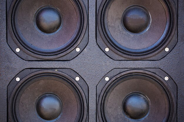 Audio columns are a system of several pieces. Close-up audio systems