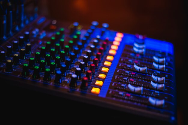 Premium Photo  Audio control panel, opening music for entertainment