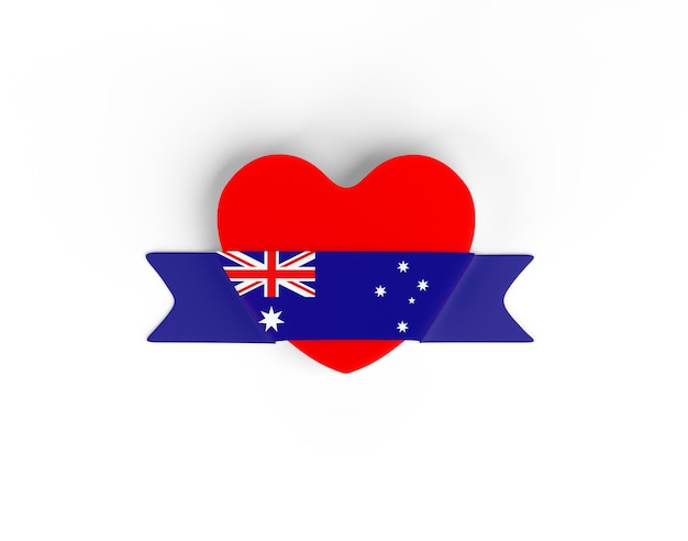 Foto gratuita bandiera del cuore della bandiera dell'australia