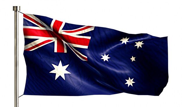 Australia National Flag Isolated 3D White Background