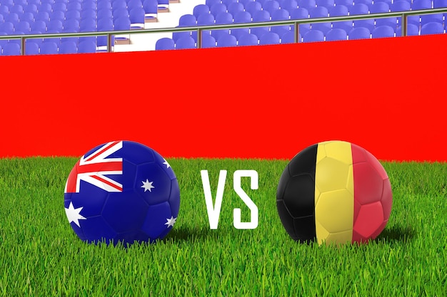 Бесплатное фото Австралия против бельгии на стадионе