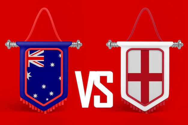 Free photo australia vs england flag banner