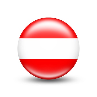 Austria country flag in sphere with white shadow