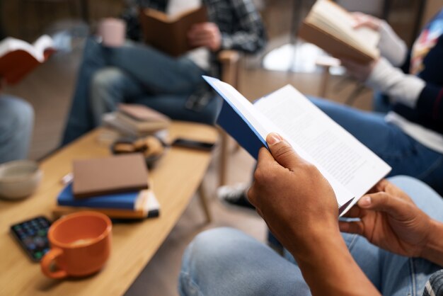 Authentic book club scene