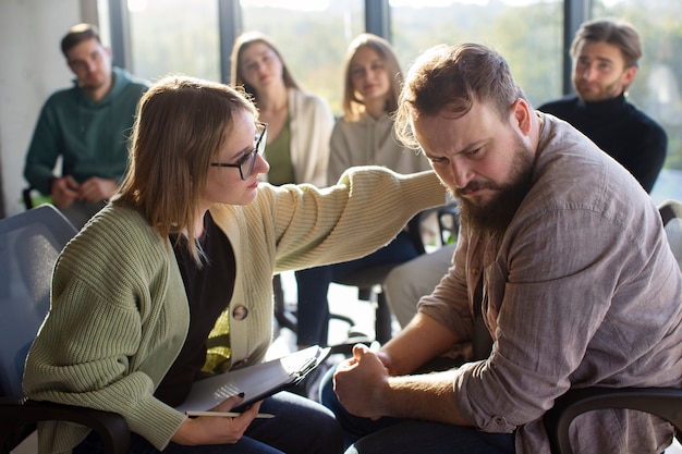 Free photo authentic group therapy meeting