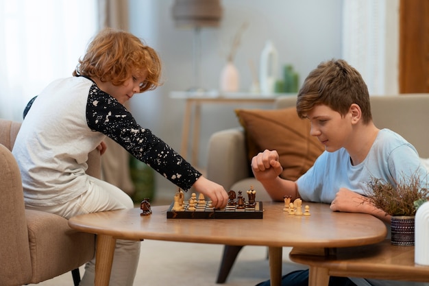 Free photo authentic scene of cousins hanging out together