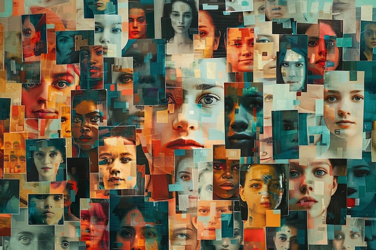 Free Photo autism day awareness collage style with people