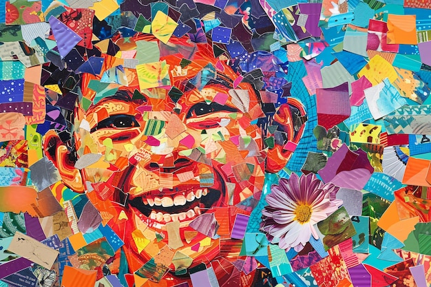 Autism day awareness with colourful portrait