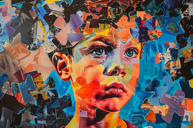 다채로운 초상화와 함께 자폐증 날