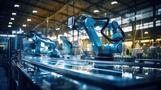 Free photo automated robotic systems enhance manufacturing in smart warehouses