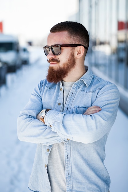 Free photo automobile business backseat car beard