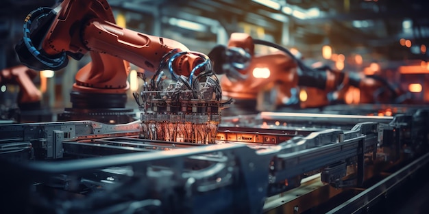 Free photo automotive assembly line precision and automation