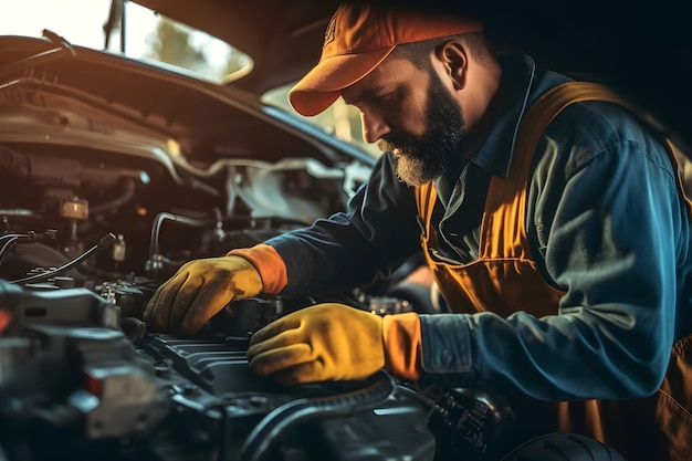 Foto gratuita carta da parati per la manutenzione automobilistica