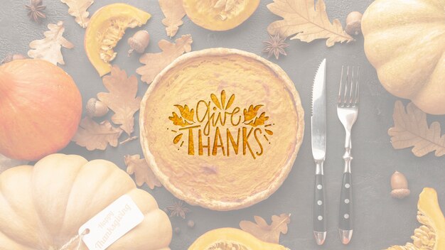 Free photo autumn banner with delicious food above view