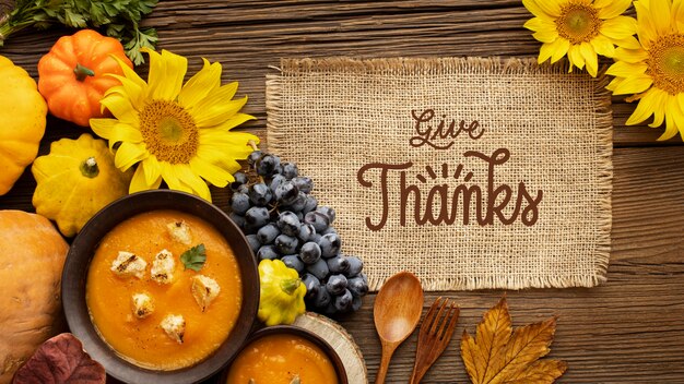 autumn banner with harvest  and message