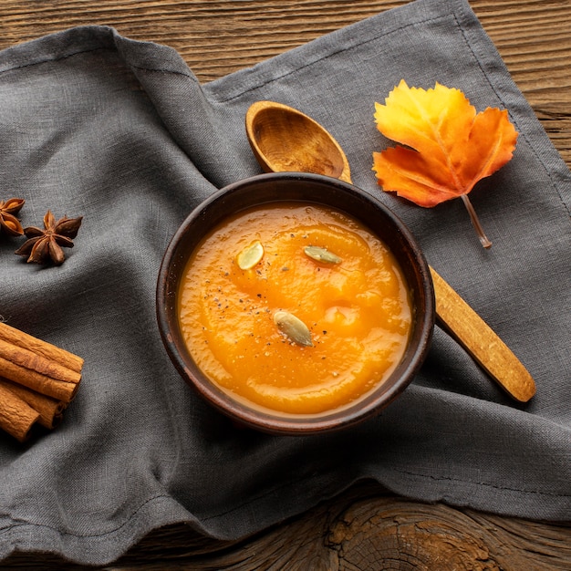 Autumn food pumpkin soup