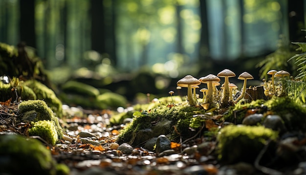 Foto gratuita la foresta autunnale mostra la bellezza della natura con il fogliame colorato generato dall'intelligenza artificiale