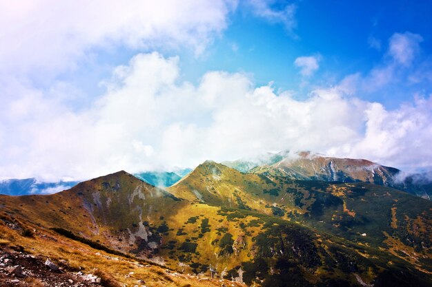 山の秋の風景。