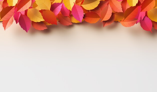 Autumn leaves arrangement with copy space