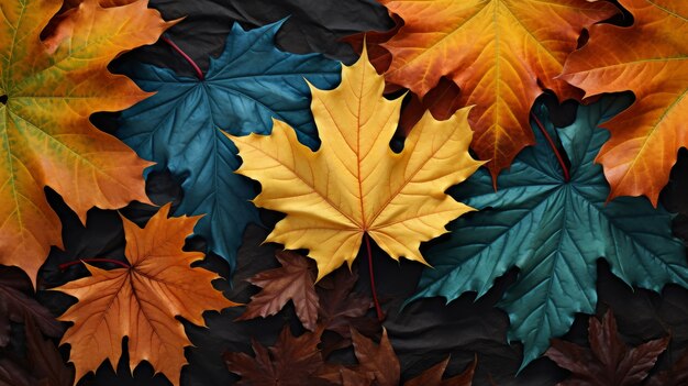 Free photo autumn leaves composition