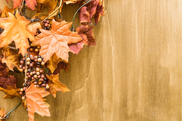 Autumn leaves decoration with space