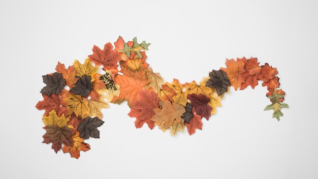 Autumn leaves designed as abstract figure 