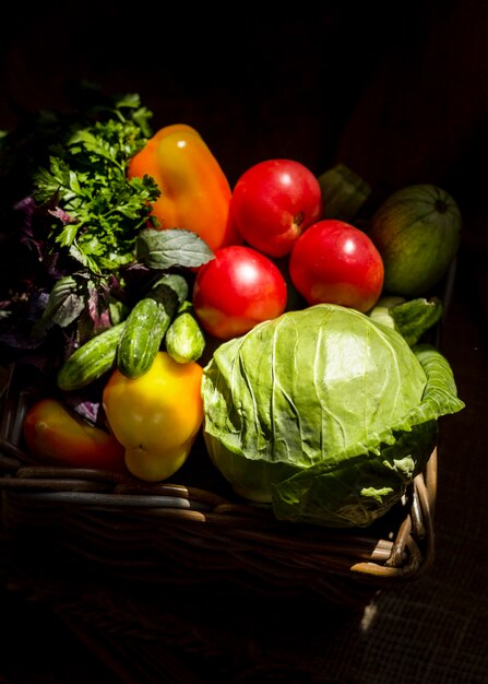 Autumnal assortment of fresh vegetables