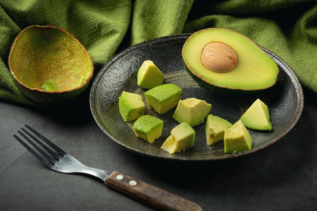 Avocado products made from avocados food nutrition concept.