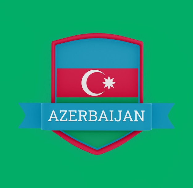 Free photo azerbaijan flag with banner