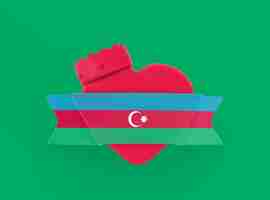 Free photo azerbaijan heart banner