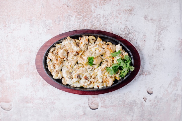 Azerbaijani food gurze,dough with meat stuffing and herbs.