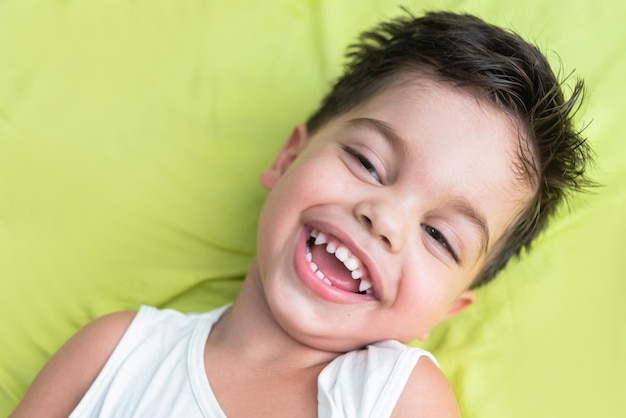 Free photo baby boy with fun expression on his face