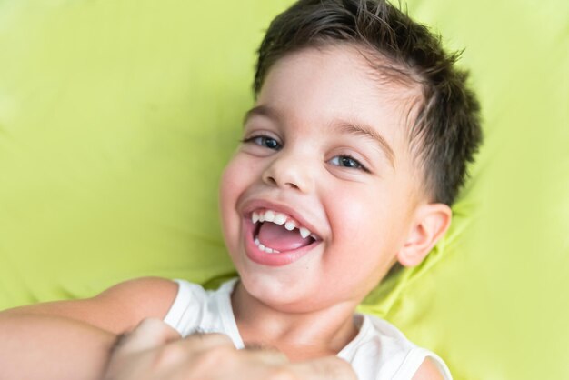 Baby boy with fun expression on his face