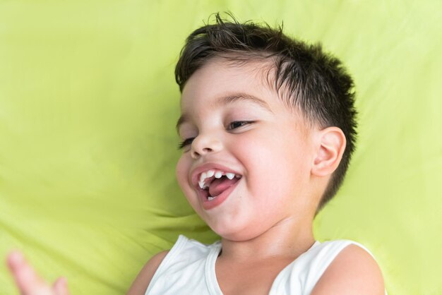 Baby boy with fun expression on his face