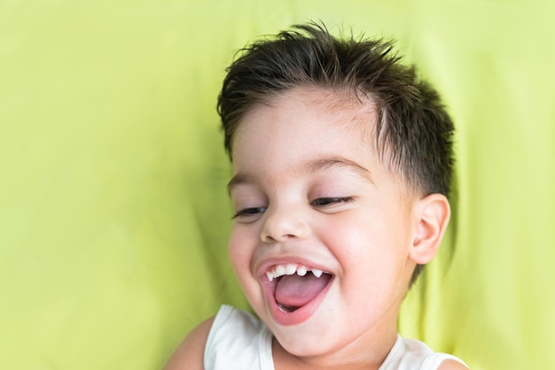 Baby boy with fun expression on his face