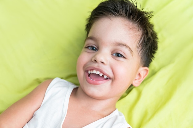 Free photo baby boy with fun expression on his face