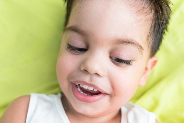 Baby boy with fun expression on his face