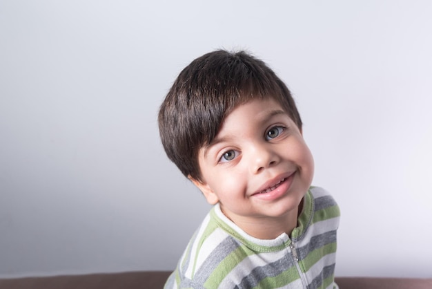 Baby boy with fun expression on his face