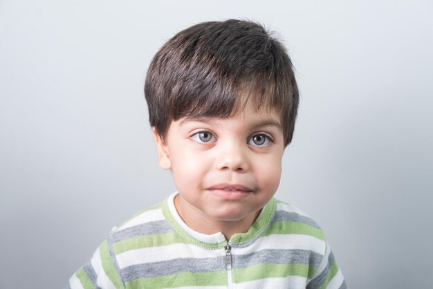 Baby boy with fun expression on his face