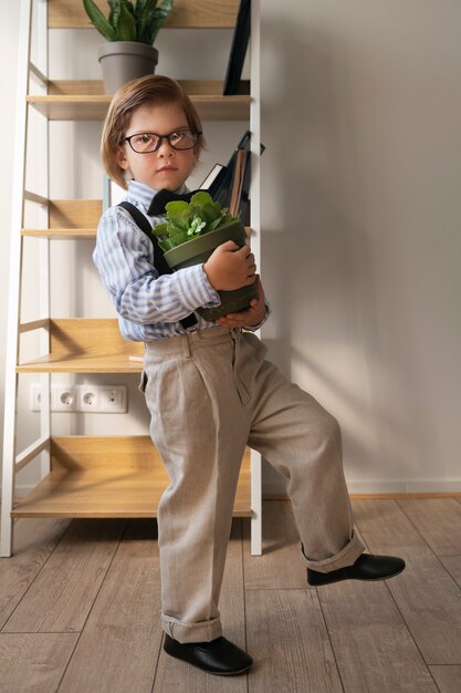 Baby dressed up as business person