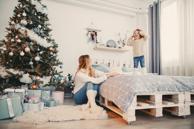 baby girl jumping on the bed