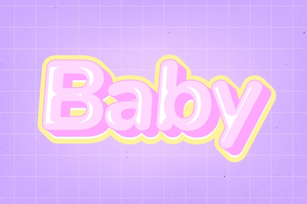 Baby text in cute comic font