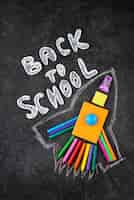 Free photo back to school background with rocketship