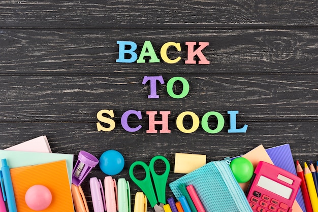 Free photo back to school background with school supplies