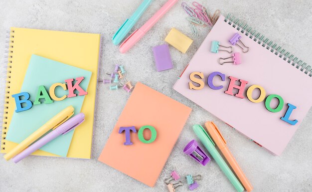 Back to school background with school supplies