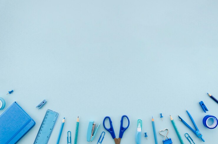 Free Photo back to school witch school supplies