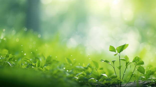 The backdrop of lush greenery is softly focused in this blurred nature background