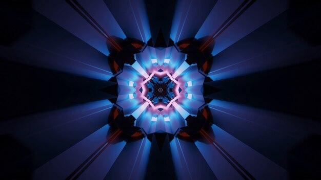 фон абстрактных футуристических калейдоскопических световых эффектов с неоновыми огнями