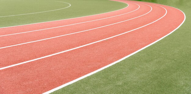 Background of atheletics running track.